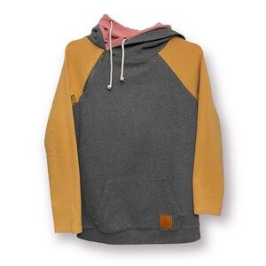 Grey Color Block Sweatshirt Pink Yellow Mindy Mae